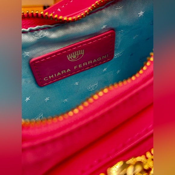 🆕 CHIARA FERRAGNI 🧿 NWT Vicky Eyelike Tote Bag - Borsa a Mano - Rose Pink - Picture 12 of 15